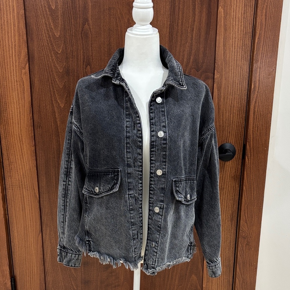 All Saints Charcoal Denim Jacket